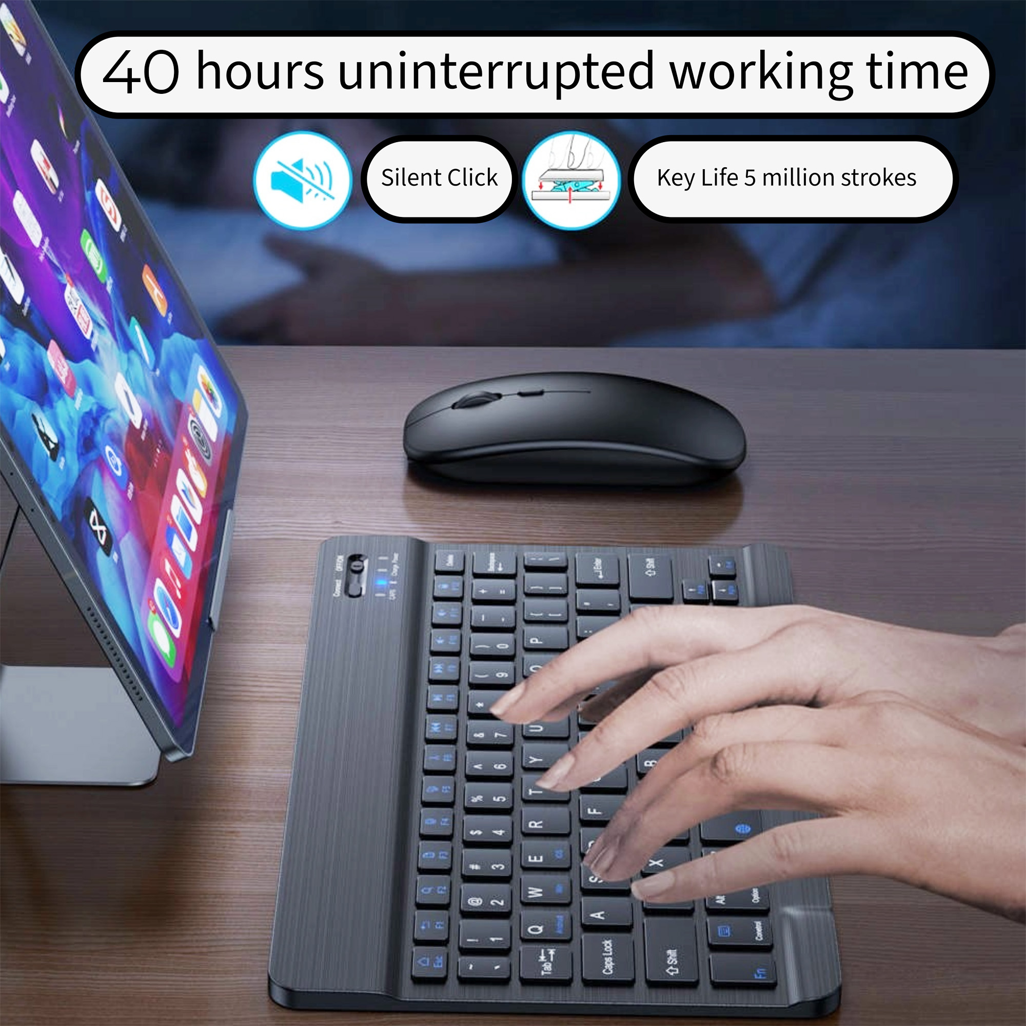 Used Ultra-Slim Bluetooth Keyboard and Mouse Set - Image 8