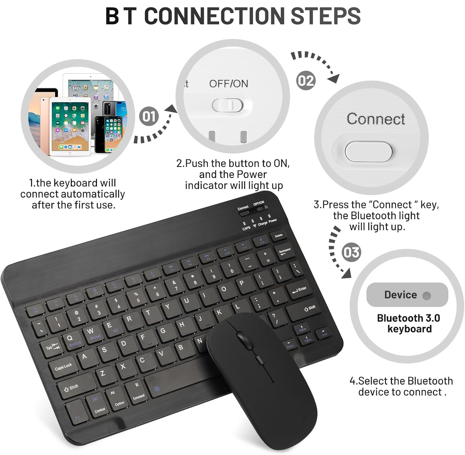 Used Ultra-Slim Bluetooth Keyboard and Mouse Set - Image 7
